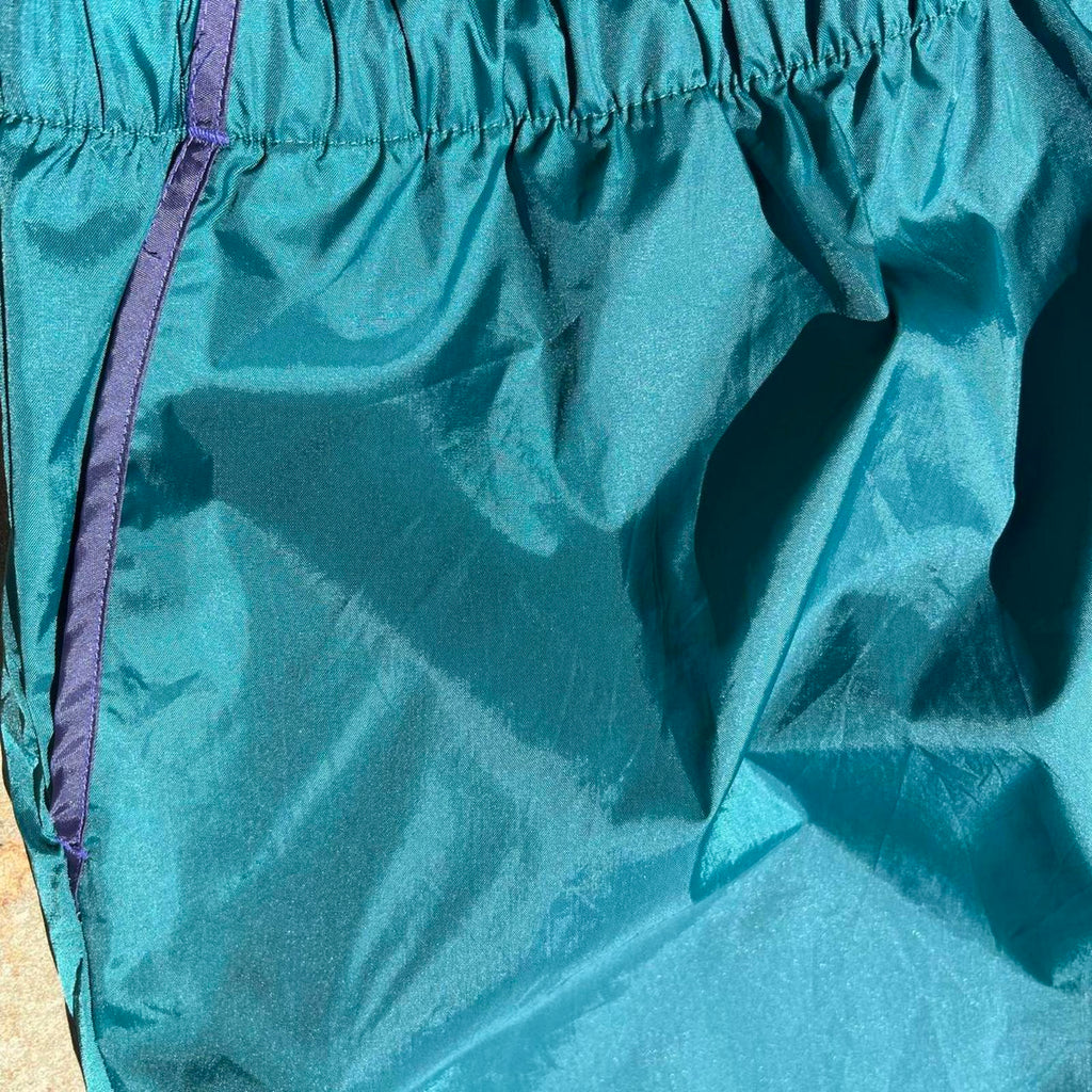 Y2K Turquoise + Purple Trim Gorpcore Rain Pants