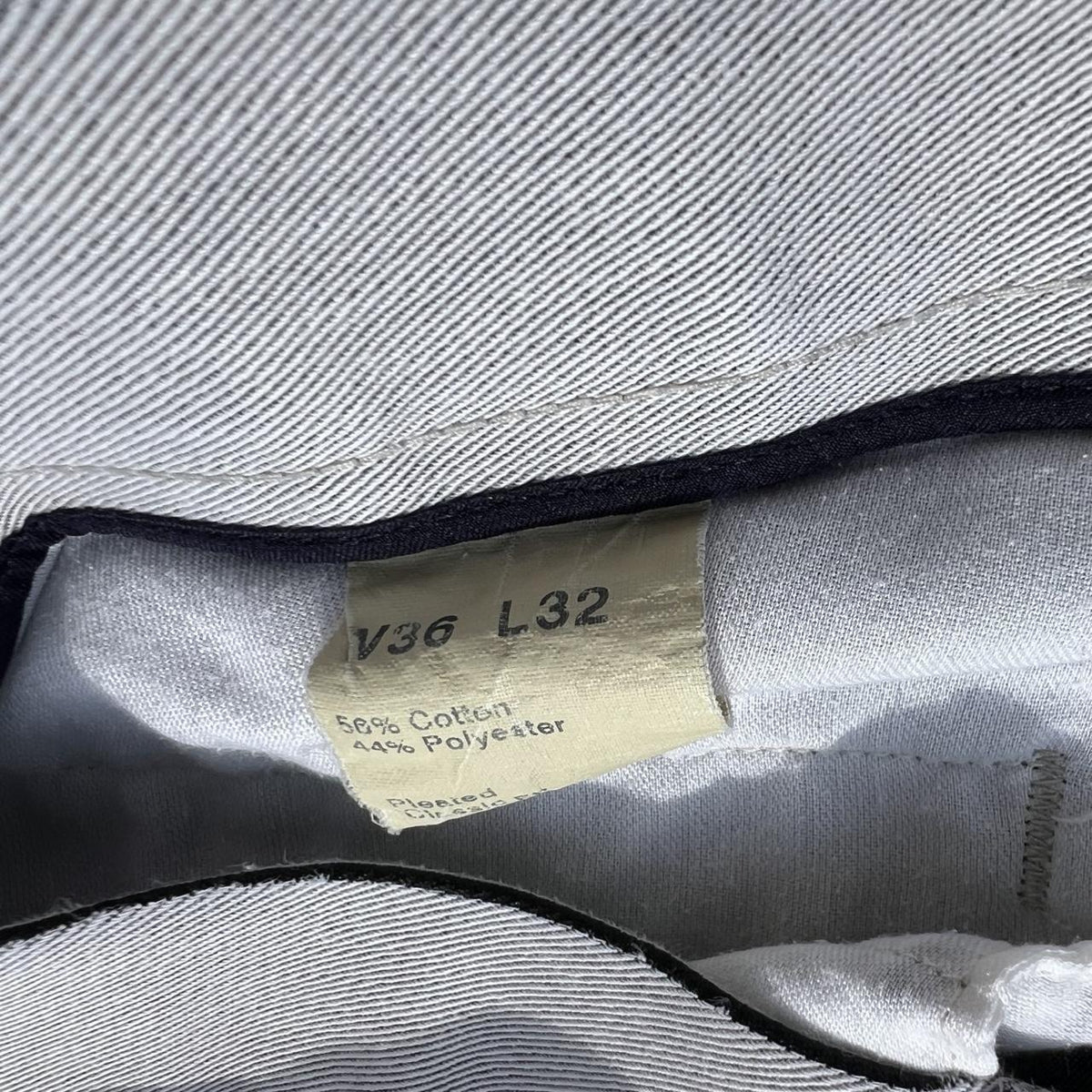 Neo-Vintage Greige Distressed Pleated Trousers