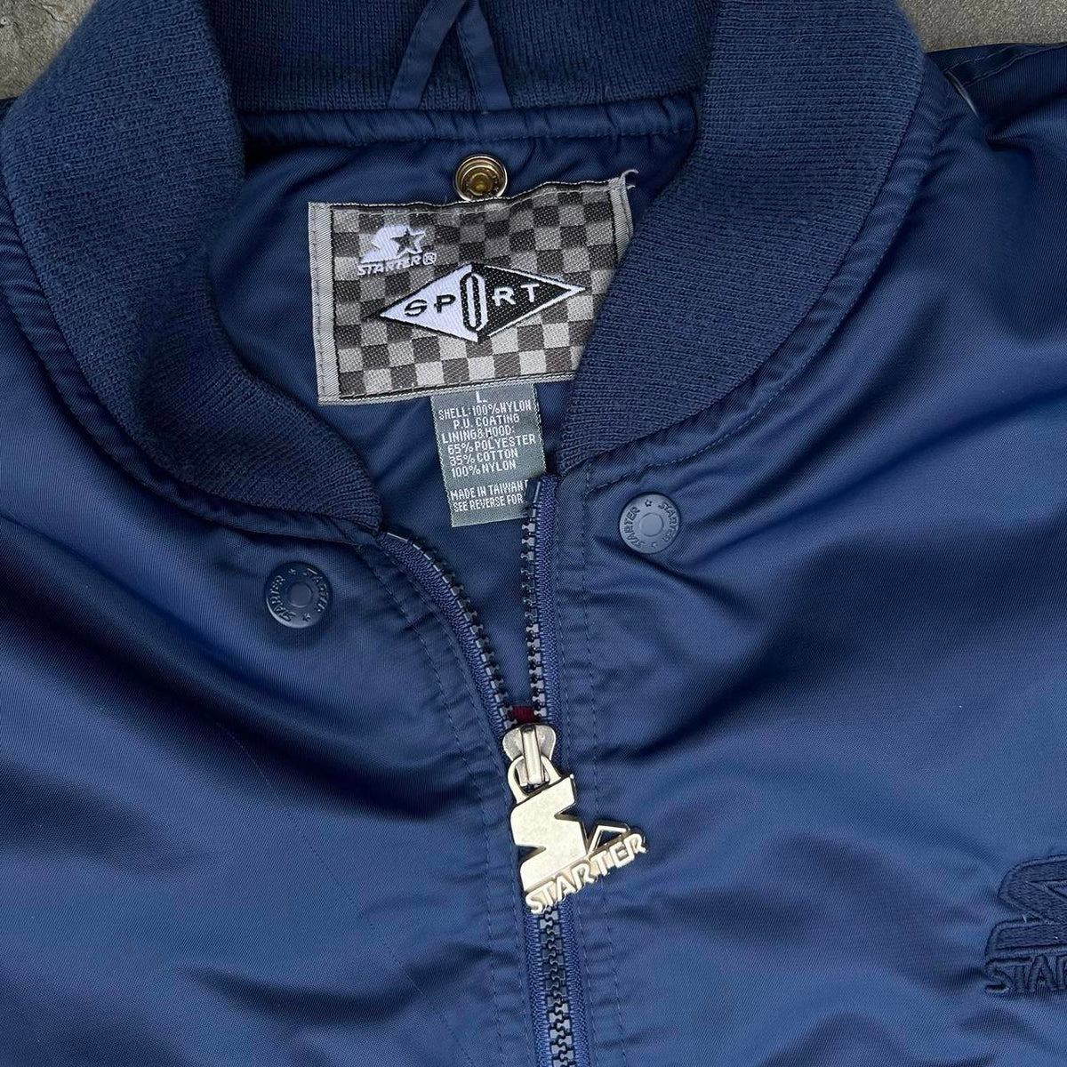 Vintage 90s Starter Dark Blue Lined Bomber