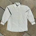 Y2K Neo-Vintage Pale Green/Burgundy Stripe Button Down Shirt