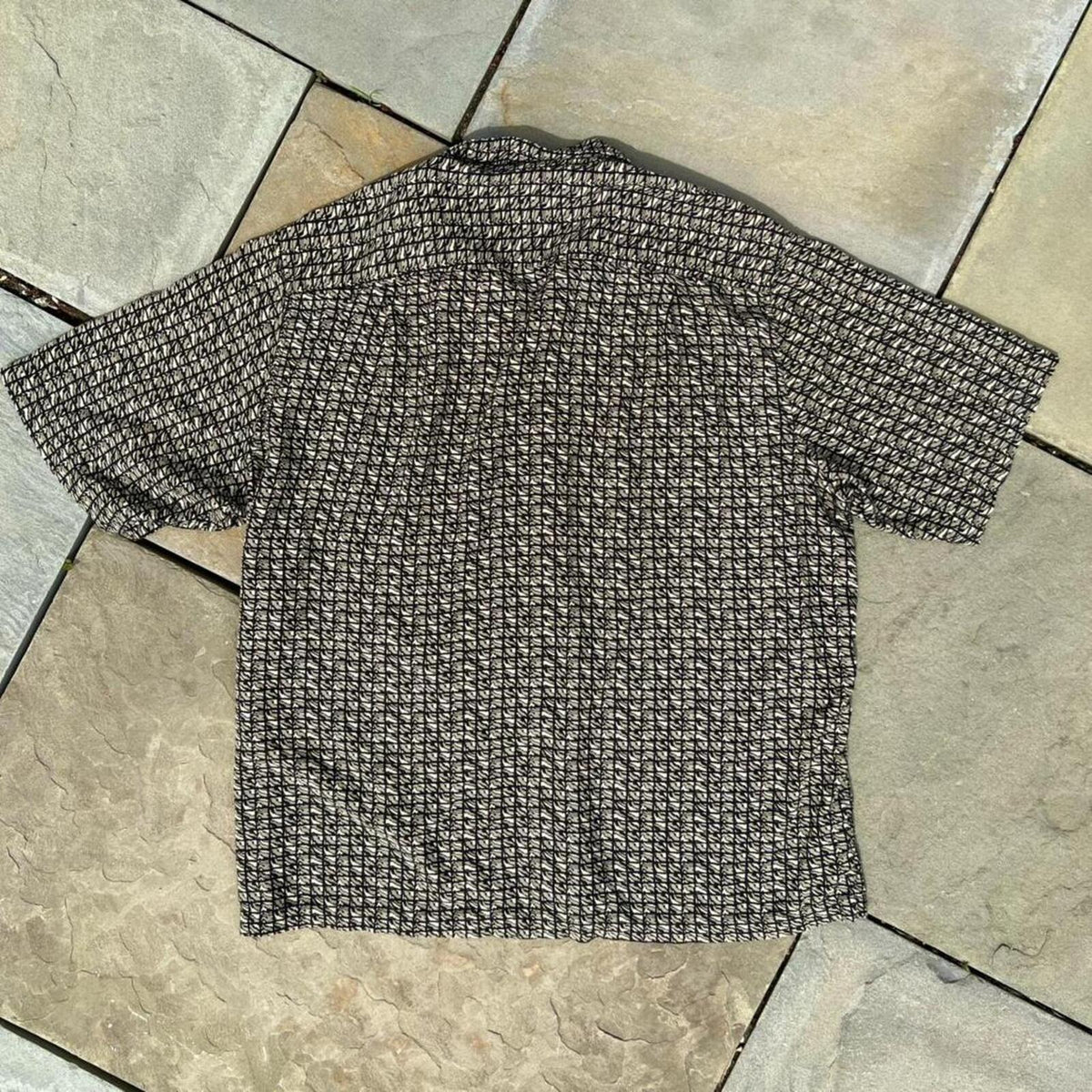 Neo-Vintage Y2K Camo Grid Pattern Club Shirt