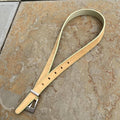 Vintage 90s Italian Leather Tan/Pale Green Stitch+Edge Belt