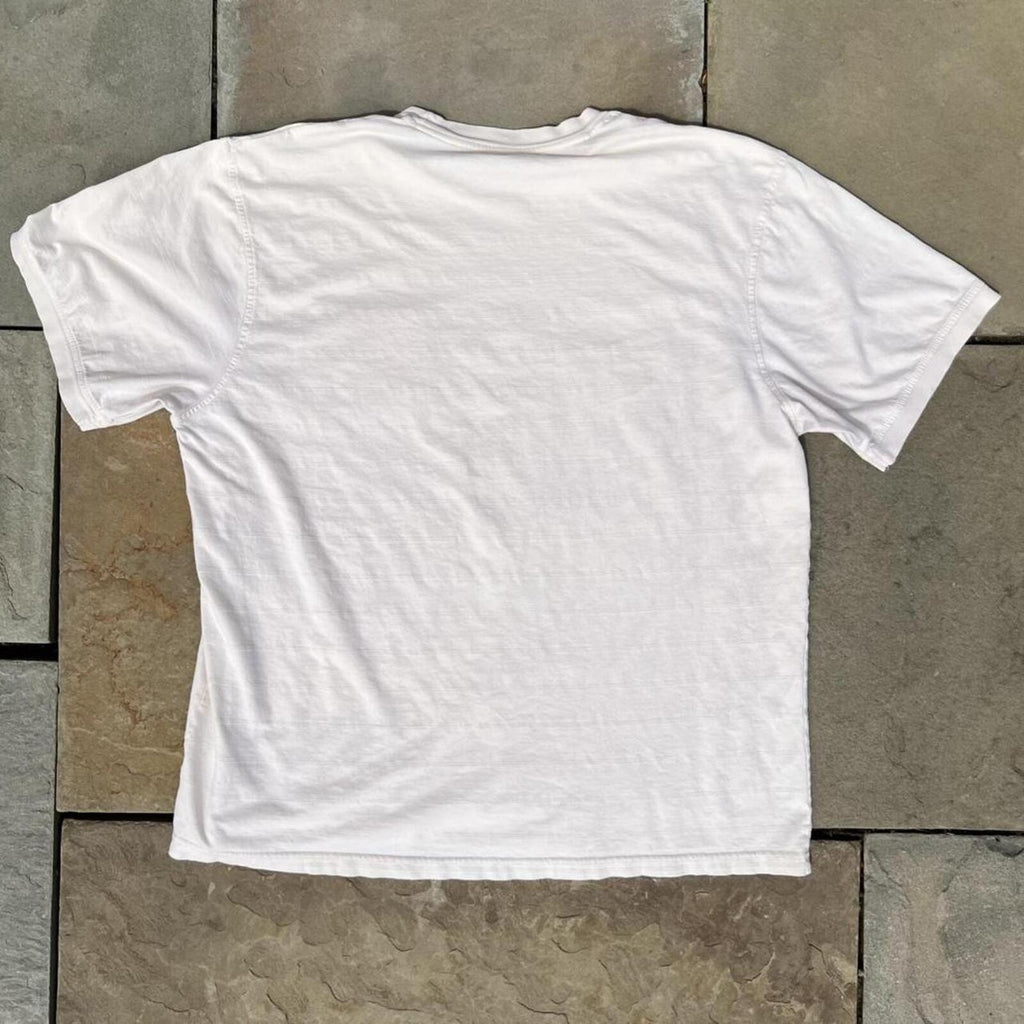 Neo-Vintage Y2K Minimalist Cream Textured Stripe Pocket Tee