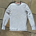 Y2K Light Grey Heather Waffle Knit Thermal