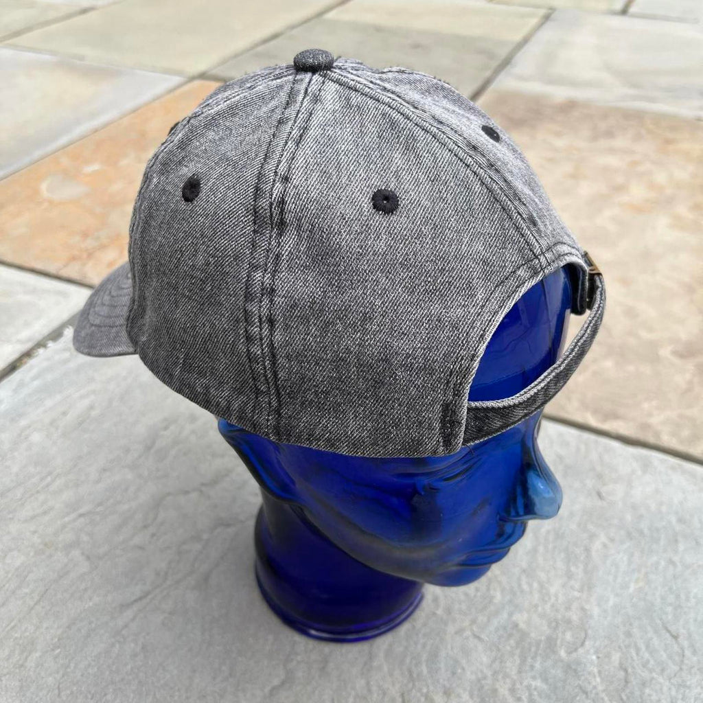 Black Grey Denim Strapback Dad Hat