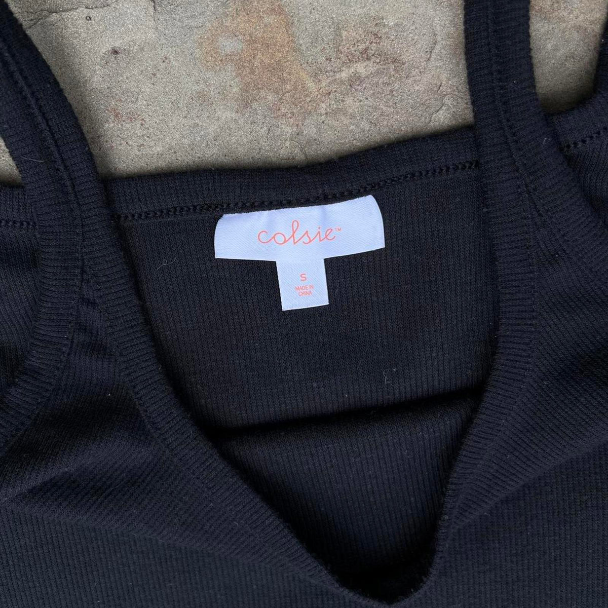 Black Knit Cropped Tank Top