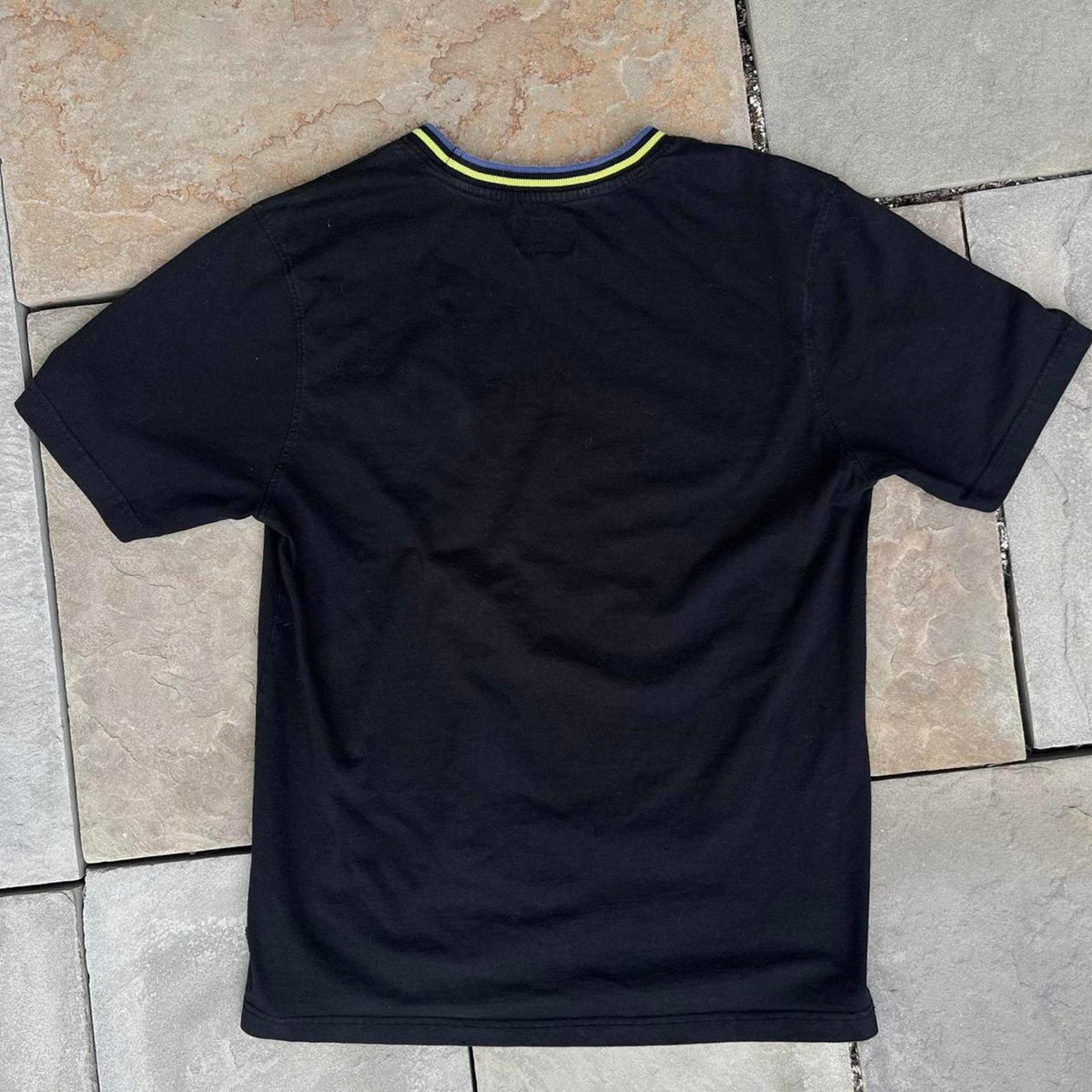 Black Stüssy Jacquard Green Blue Trim Pocket T-shirt