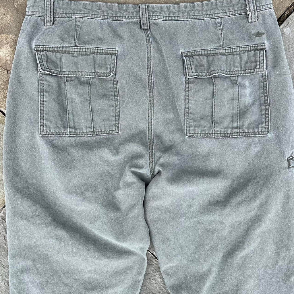 Y2K Pale Olive Green Canvas Utility Work Pants