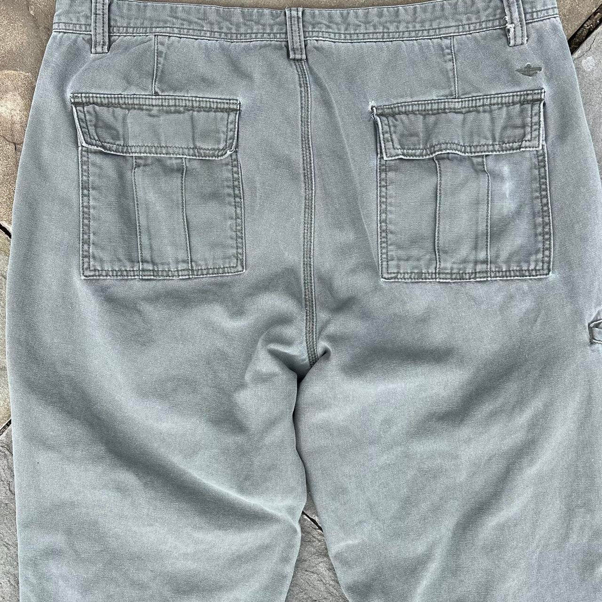 Y2K Pale Olive Green Canvas Utility Work Pants