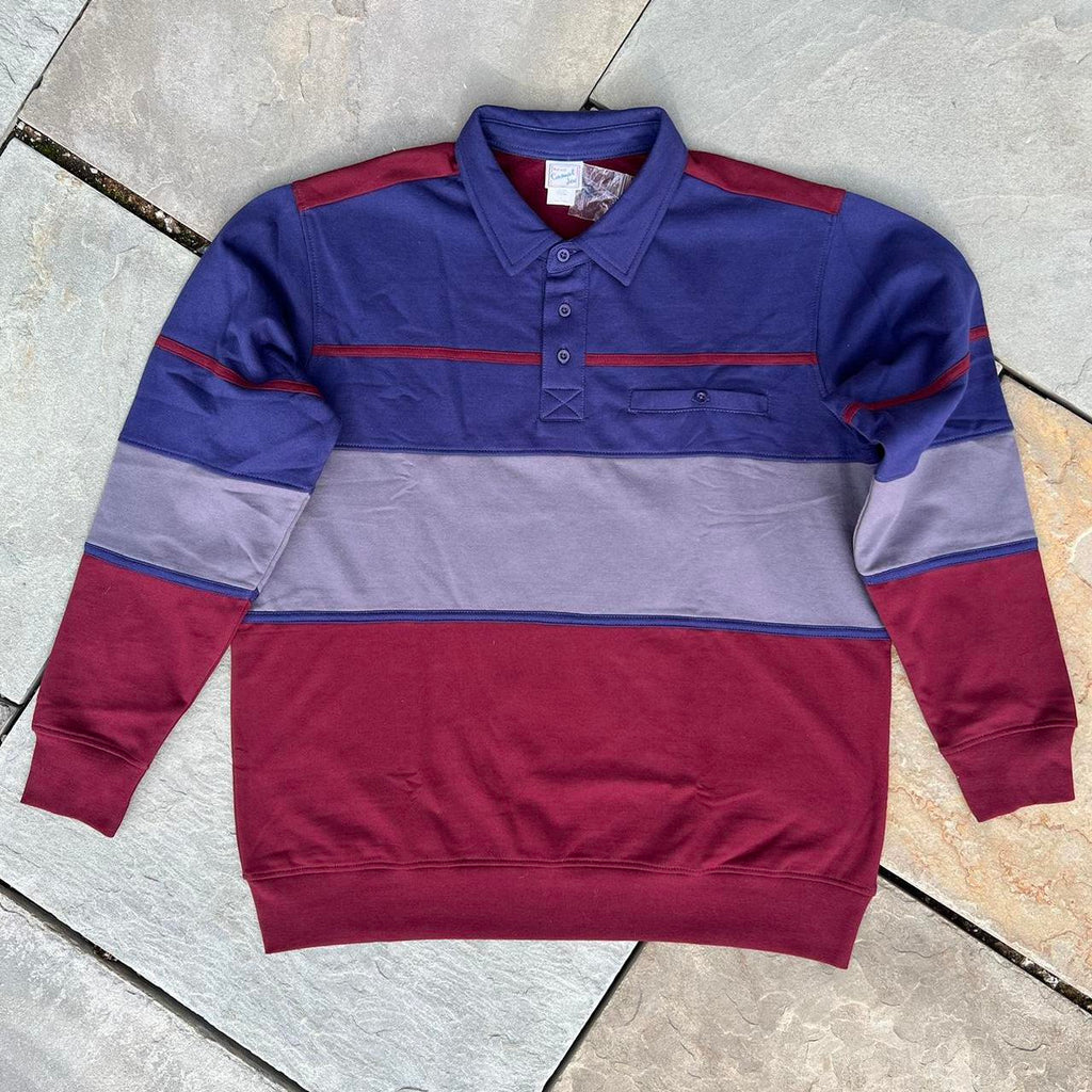 NWT Y2K Colorblock Long Sleeve Polo Sweater