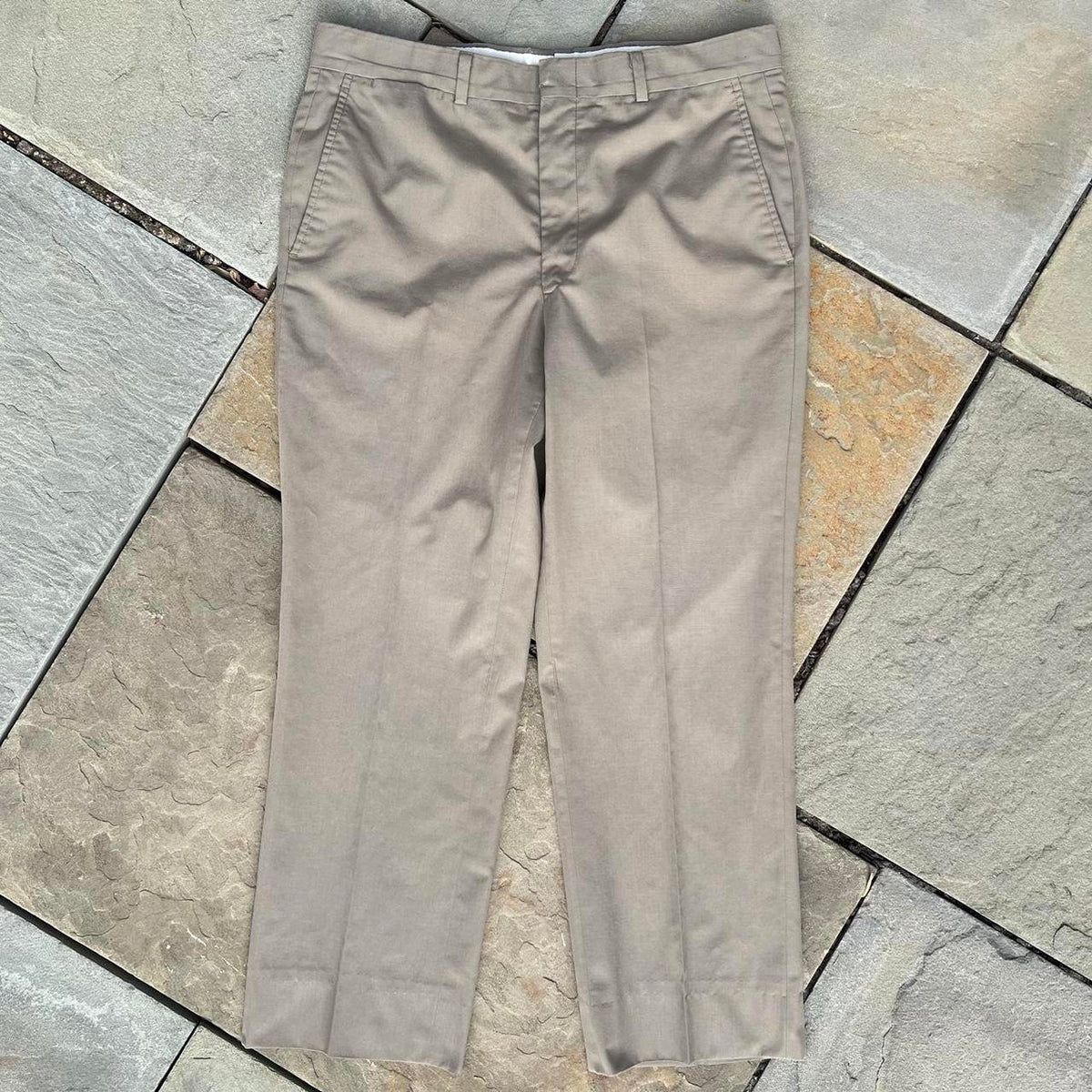 Vintage 90s Tailored Flat Front Khaki Dress Pants