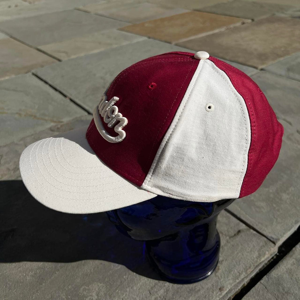 Vintage 90s London Maroon and Cream SnapBack Hat
