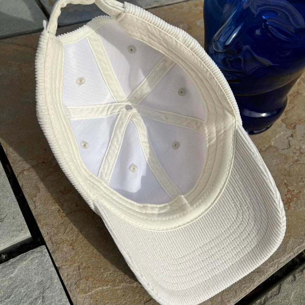 Cream Off White Corduroy Strapback Dad Hat