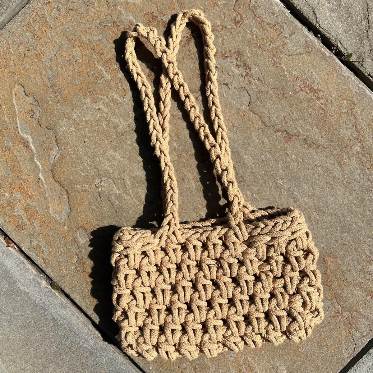 Forever 21 Tan Thick Braid Knit Small Shoulder bag