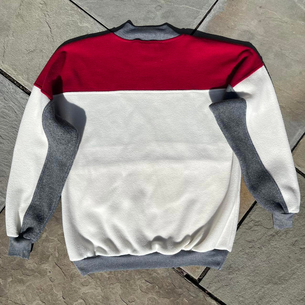 Vintage 90s Zip Mockneck Fleece Colorblock Sweatshirt