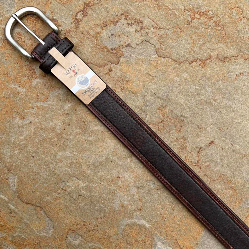 NWT Two Tone Dark Brown Soft Elk Leather Belt