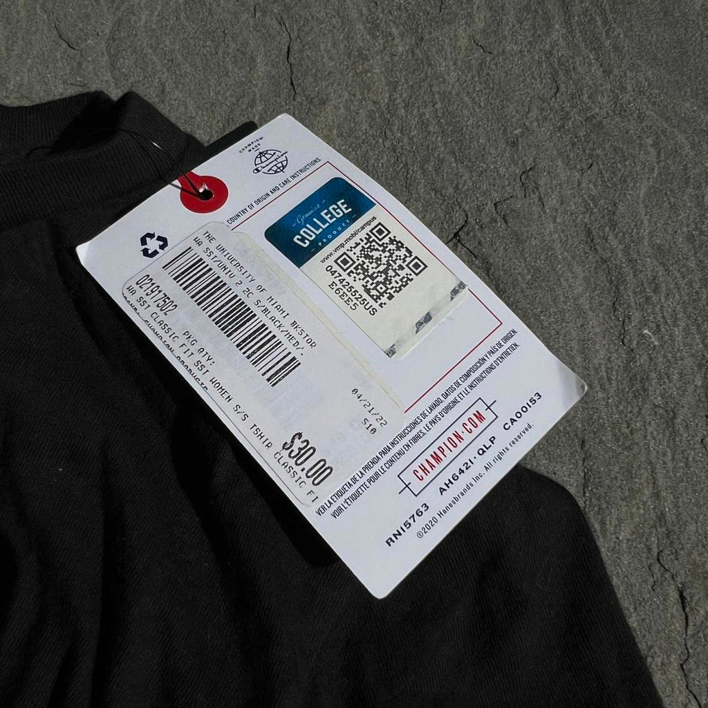 NWT University of Miami Black T-shirt
