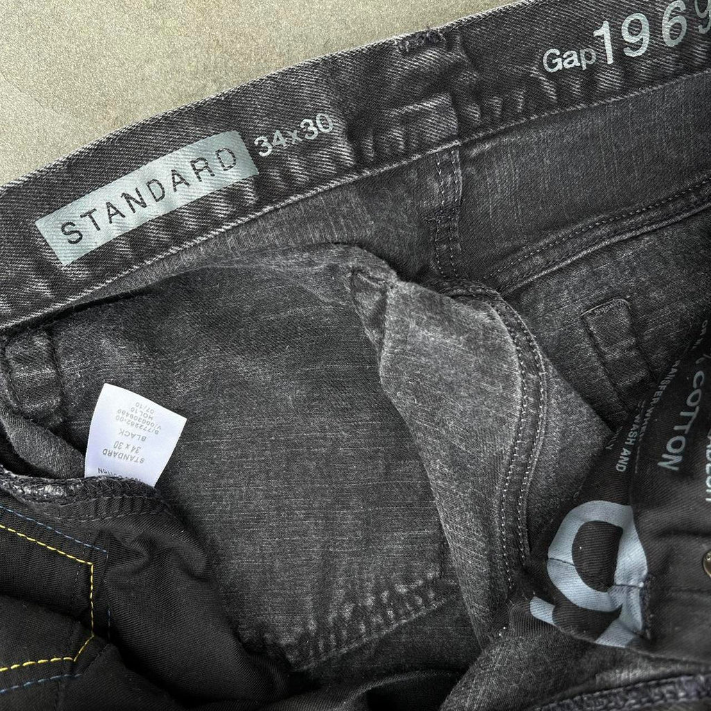 Y2K Faded Black Distressed Washed Jeans