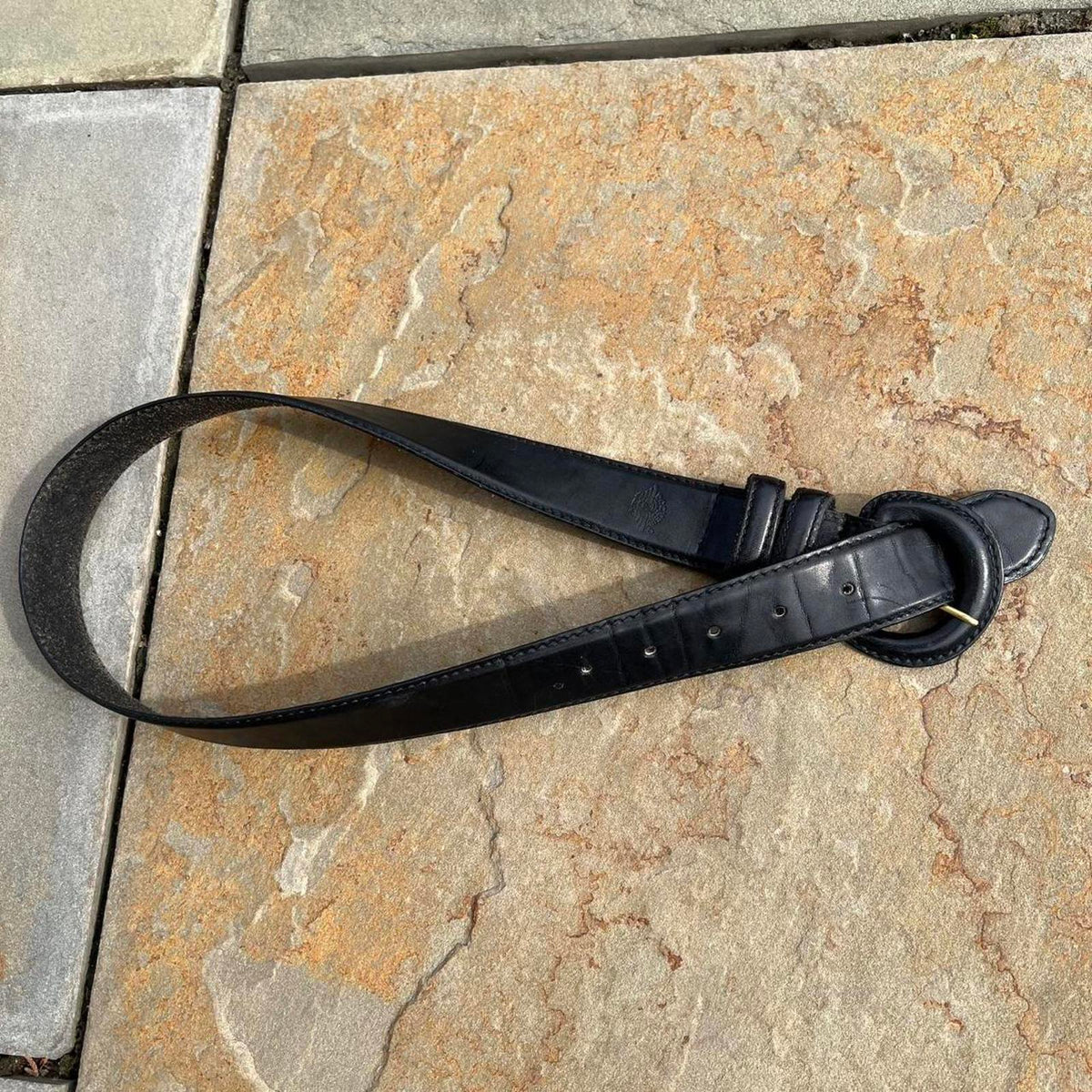 Y2K Oil Tanned Black Wide Full Leather Belt