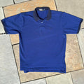 Y2K Polo by Ralph Lauren Blue Navy Micro Stripe Pique Polo