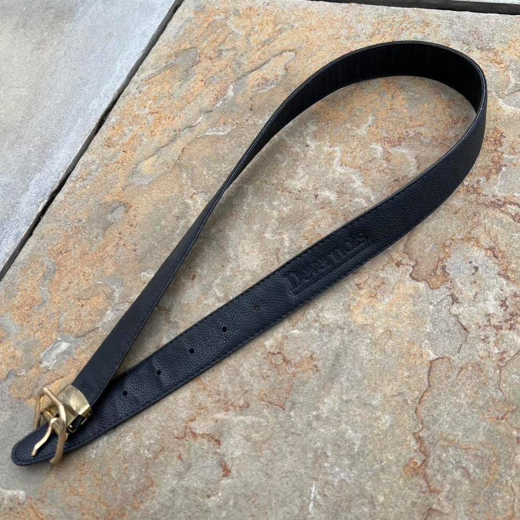Vintage 80s Black Embossed Faux Leather Belt