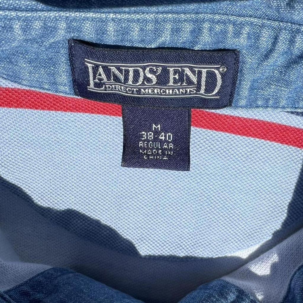 Neo-Vintage Y2K Denim Collar Blue Striped Polo