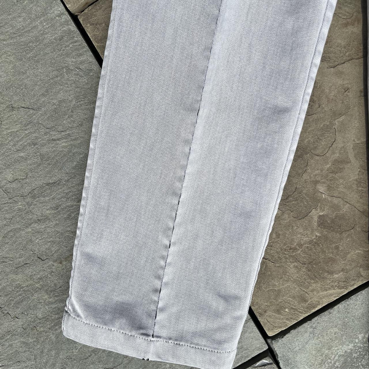 Neo-Vintage Greige Distressed Pleated Trousers