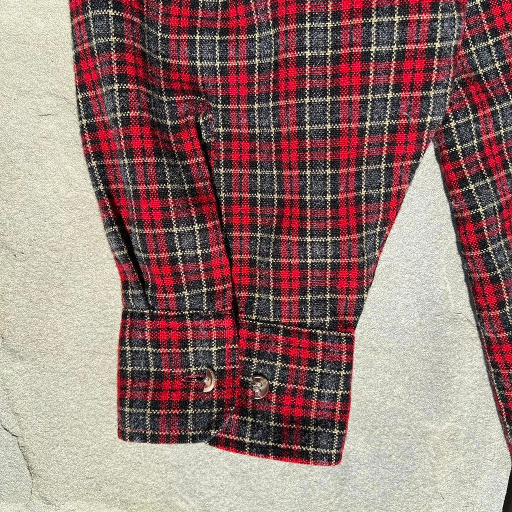 Vintage 90s Woven Plaid Work Shirt