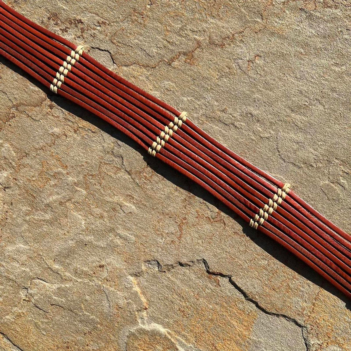 Brown Leather Lace Boho Belt