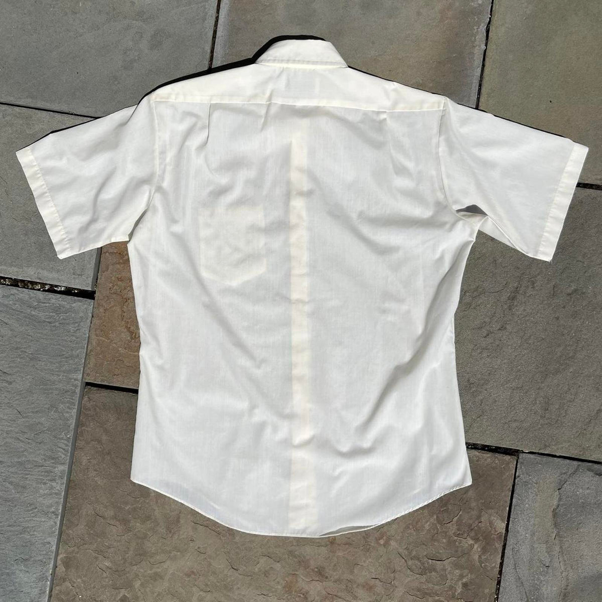 Vintage 80s Pale Yellow Short Sleeve Button Down Shirt