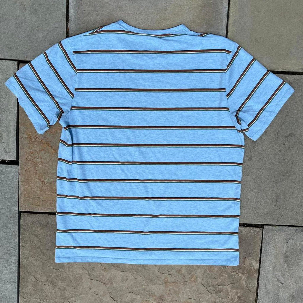 Light Blue Heather Varied Stripe Pima Cotton T-shirt