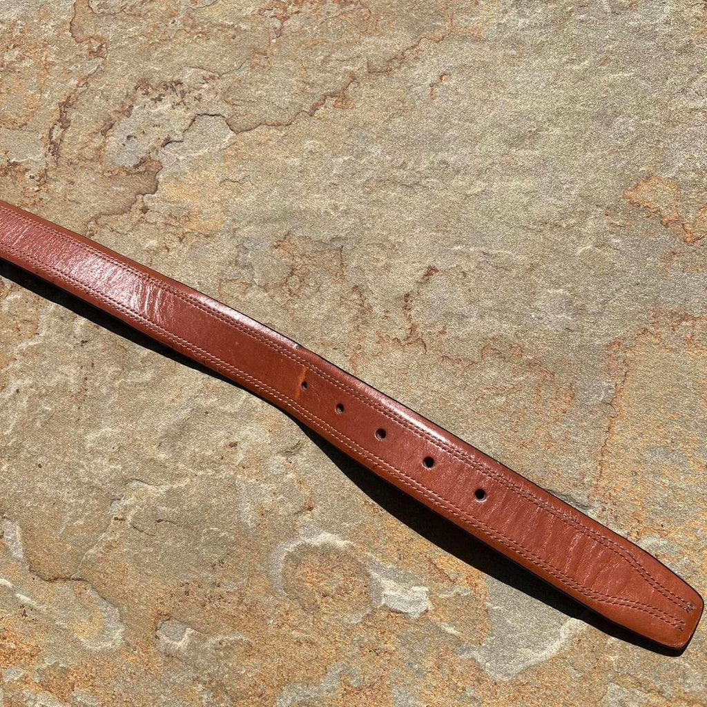 Y2K Light Brown Double Stitched Leather Belt