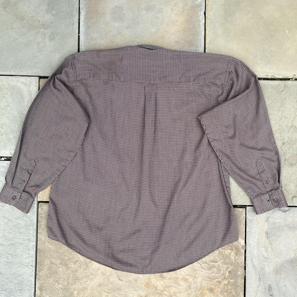 Tan Brown Herringbone Stripe Button Down Neo Vintage Y2K