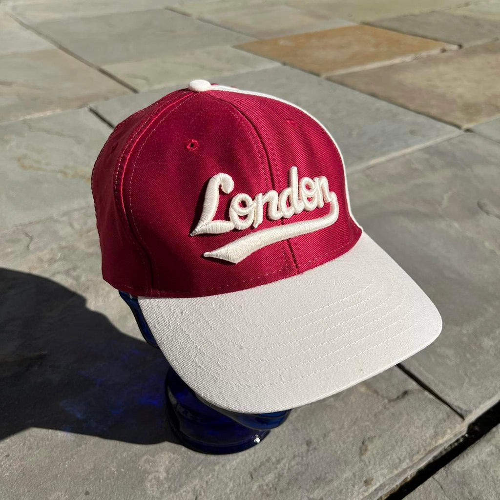 Vintage 90s London Maroon and Cream SnapBack Hat