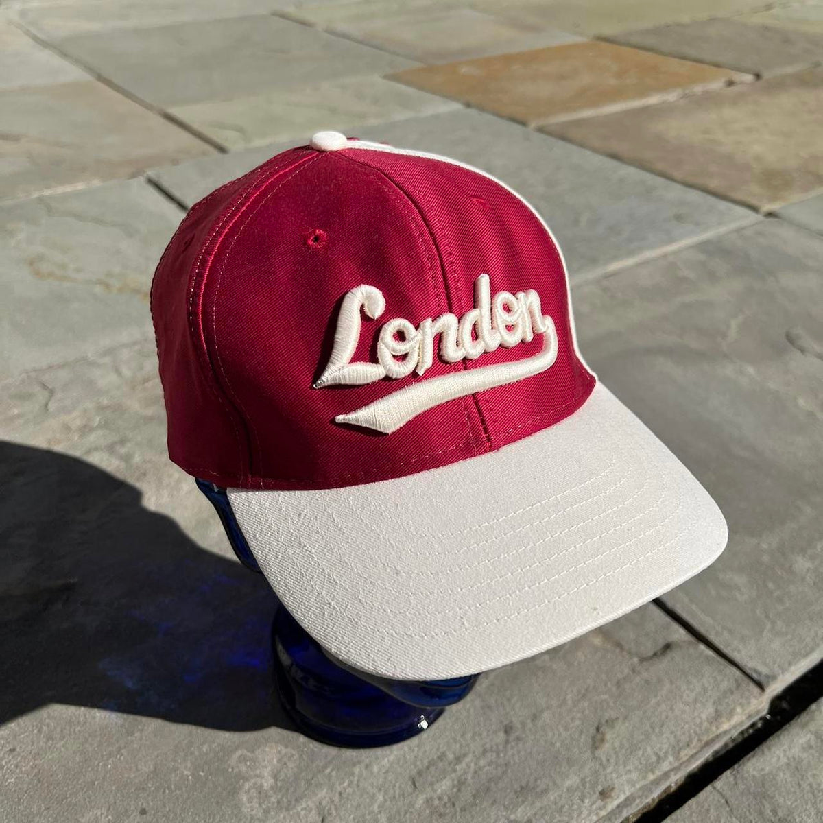 Vintage 90s London Maroon and Cream SnapBack Hat