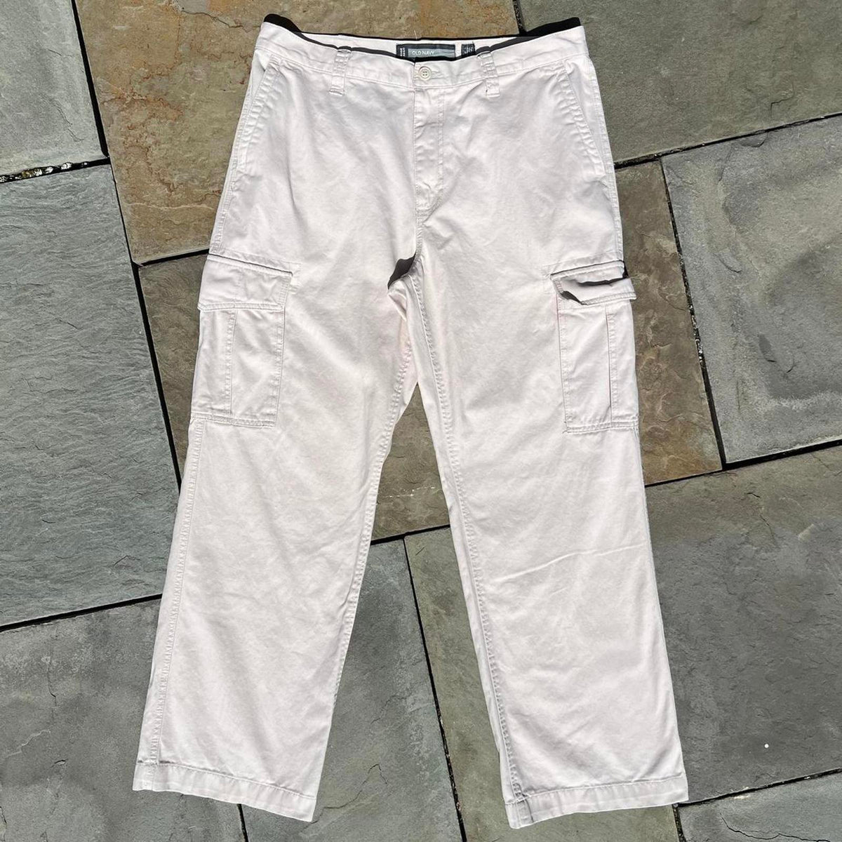 Y2K Cream Loose Fit Utility Cargo Pants