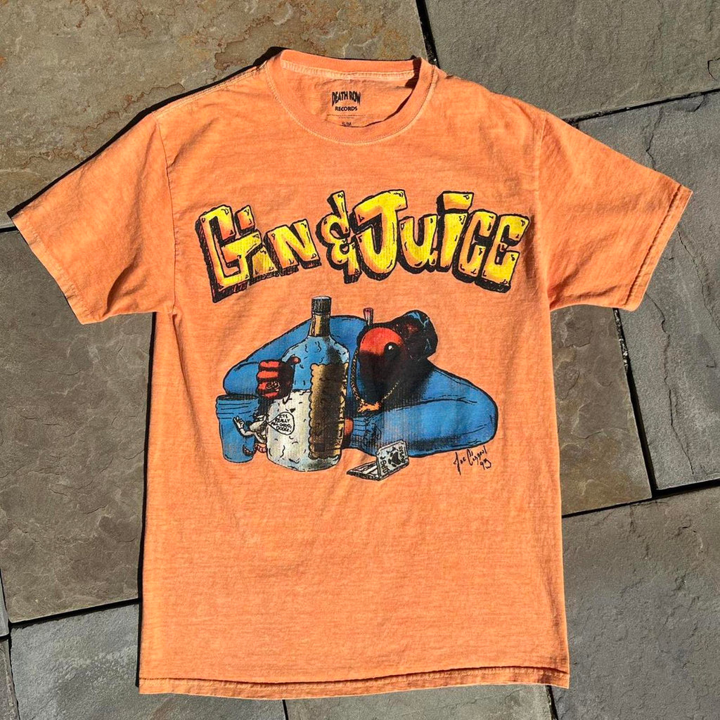 Orange Garment Dyed Gin & Juice Snoop Dogg T-shirt