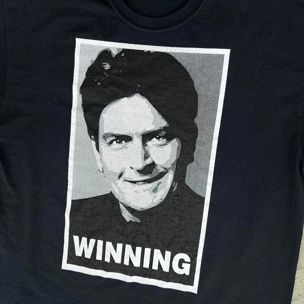 Charlie Sheen Winning Black Graphic T-shirt