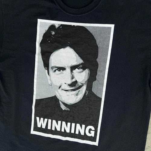 Charlie Sheen Winning Black Graphic T-shirt