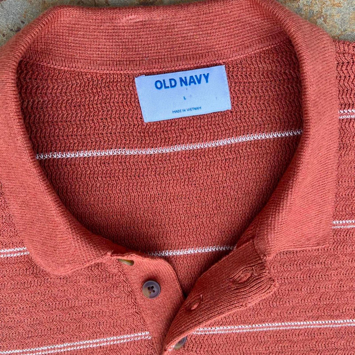Old Navy Men's Orange and White Jumper