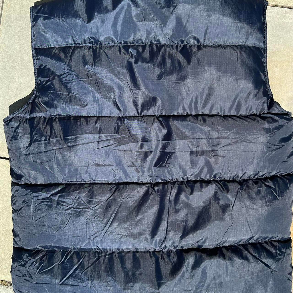 Y2K Ripstop Puffer Vest Navy Down Feather Fill
