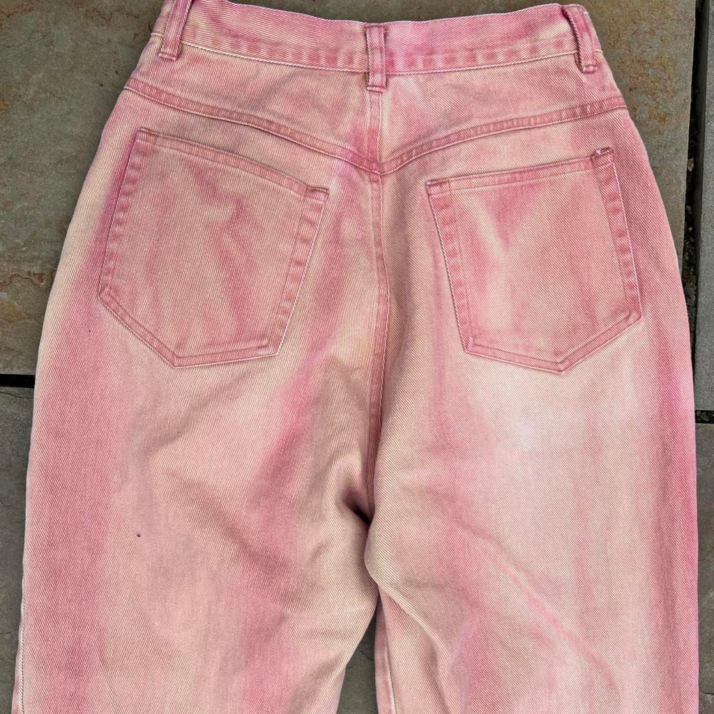 Vintage 90s Reworked Upcycled Pink Peach Jeans