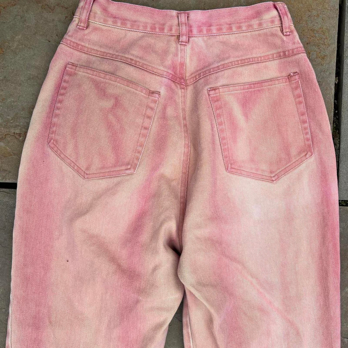 Vintage 90s Reworked Upcycled Pink Peach Jeans