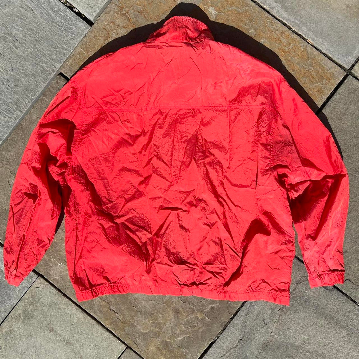 Vintage 90s European Red Black Windbreaker Track Jacket