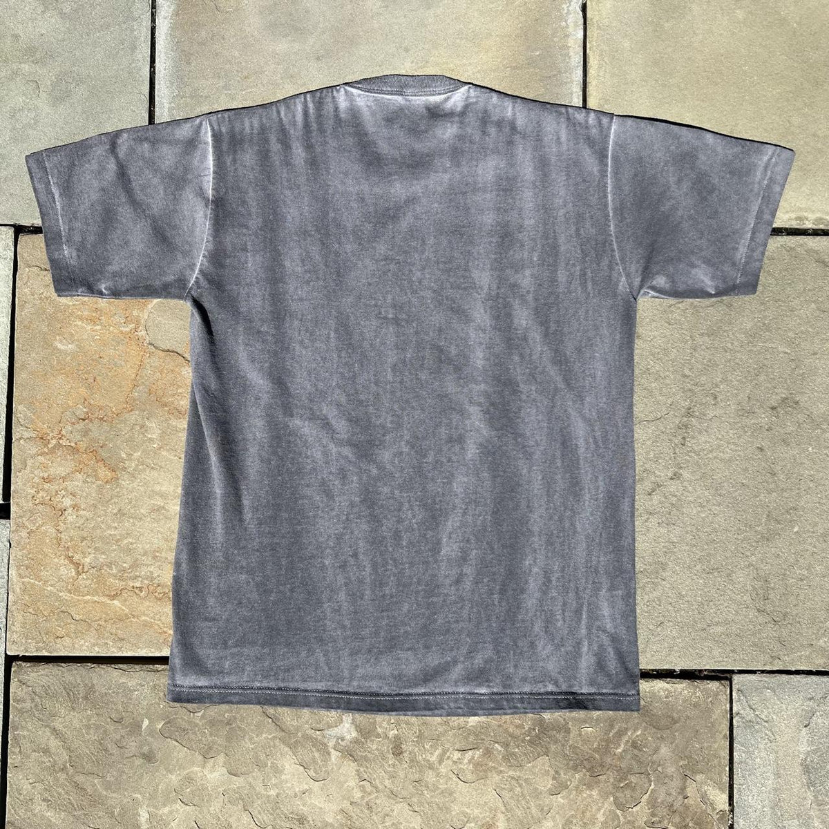 Vintage 90s Russel Black Grey Overdye Tee Made in USA