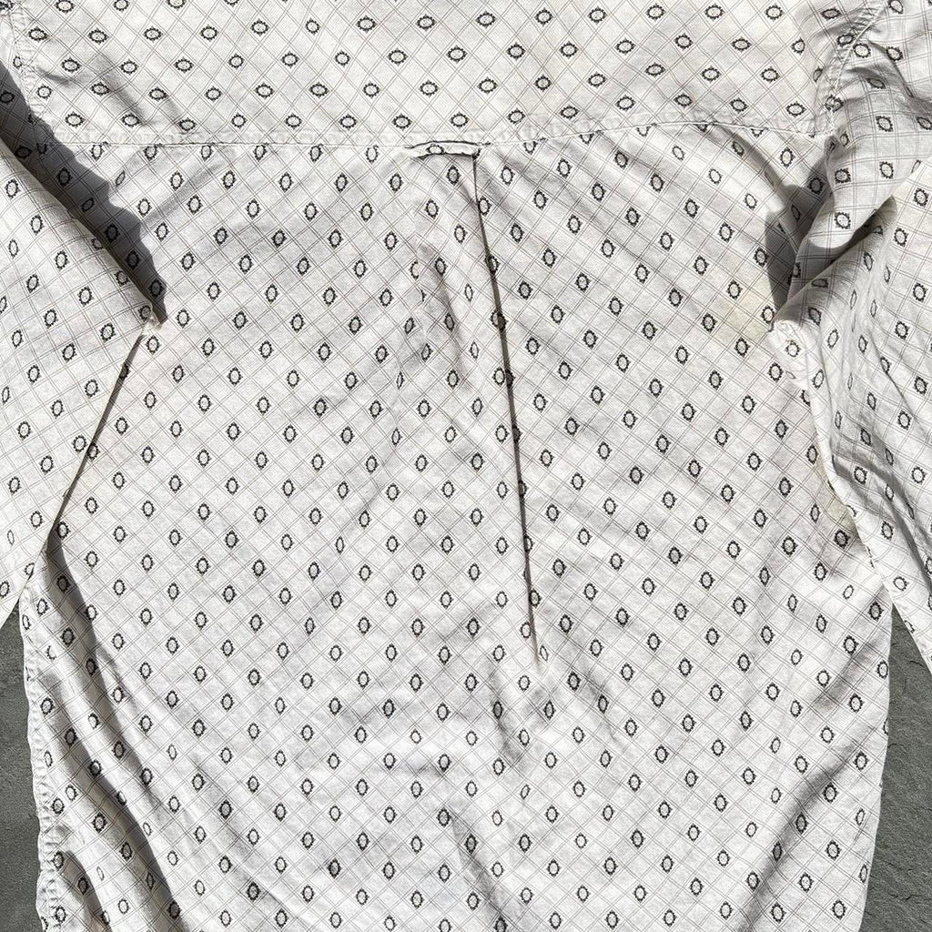 Vintage 90s Diamond Grid Pattern Button Down Shirt