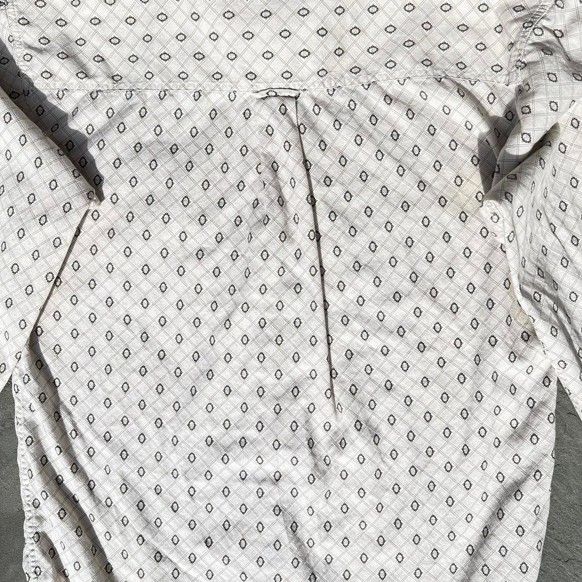 Vintage 90s Diamond Grid Pattern Button Down Shirt