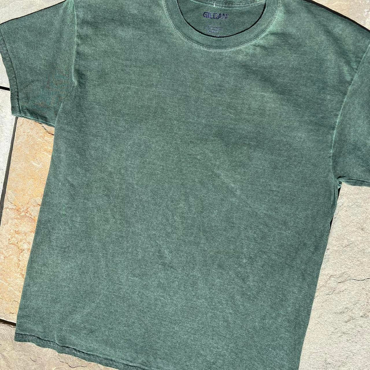 New Reworked Overdyed Dark Green Garment Dyed T-Shirt