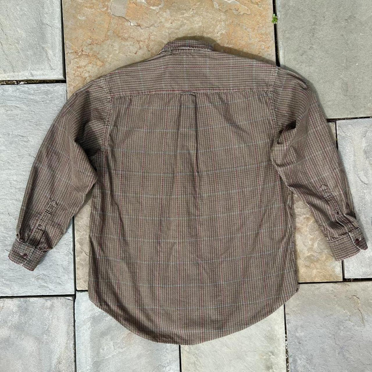 Neo-Vintage 90s Corduroy Houndstooth Plaid Button Down Shirt