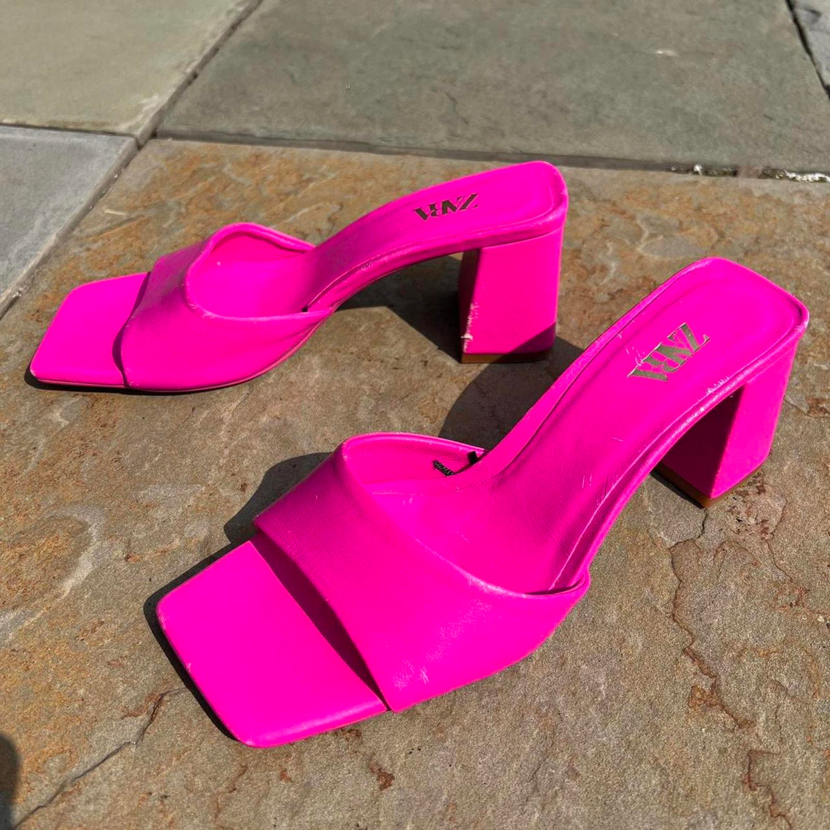 Hot Pink Mule Heels